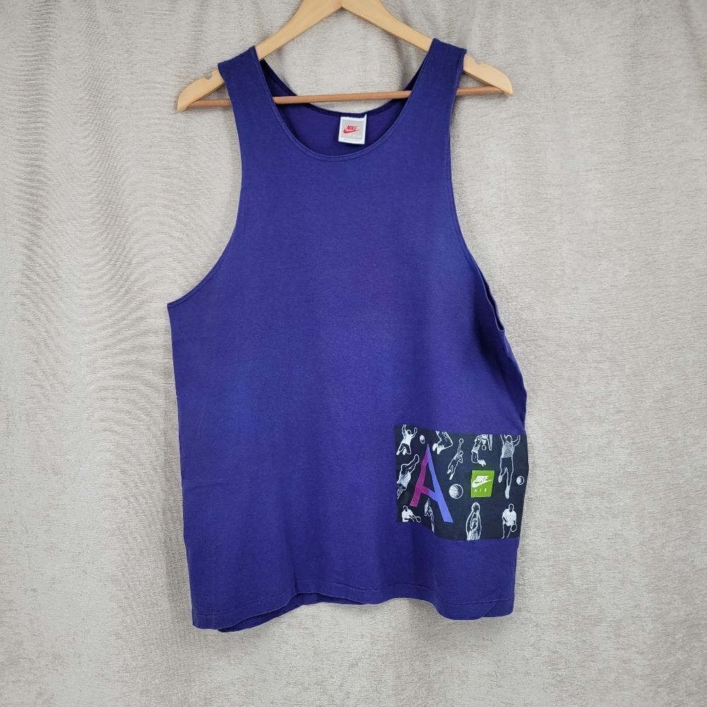 Nike Vintage USA Indigo Single Stitch Bottom Hem Tank Top